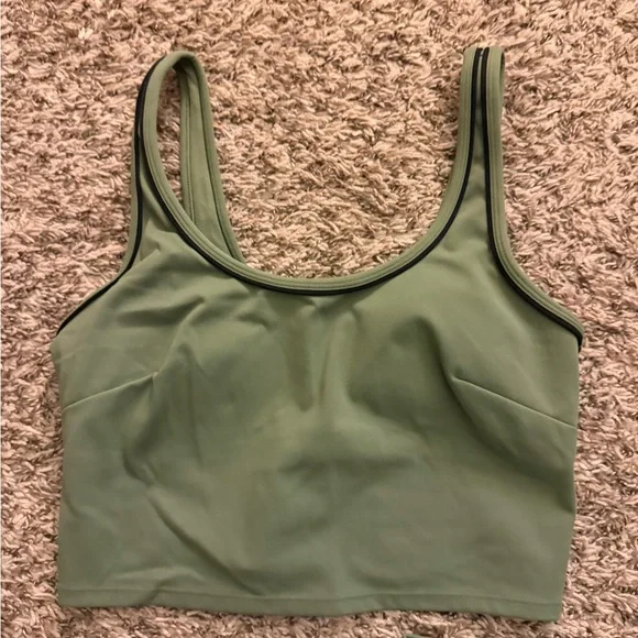 JoyLab Olive Green Leggings and Crop Top Set - Picture 3 of 6